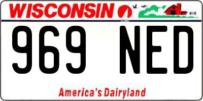 WI license plate 969NED