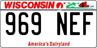 WI license plate 969NEF