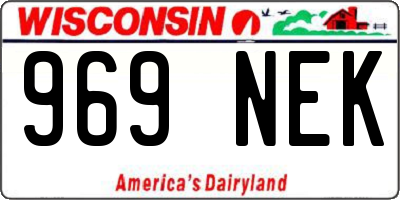WI license plate 969NEK