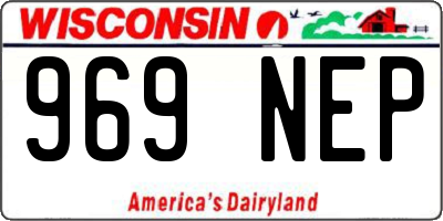 WI license plate 969NEP