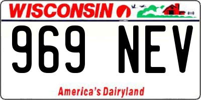 WI license plate 969NEV