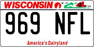 WI license plate 969NFL