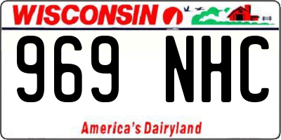 WI license plate 969NHC