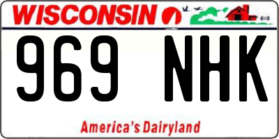 WI license plate 969NHK