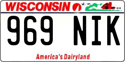 WI license plate 969NIK