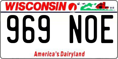 WI license plate 969NOE