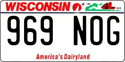 WI license plate 969NOG