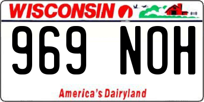 WI license plate 969NOH