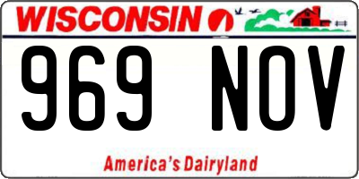 WI license plate 969NOV