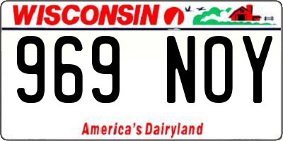 WI license plate 969NOY