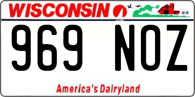 WI license plate 969NOZ
