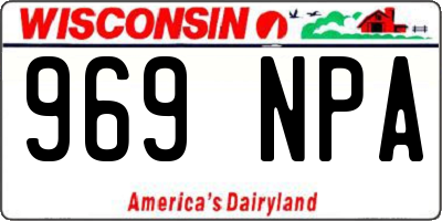 WI license plate 969NPA
