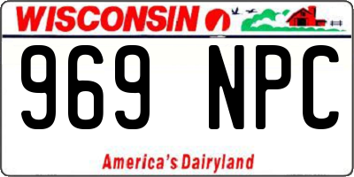 WI license plate 969NPC
