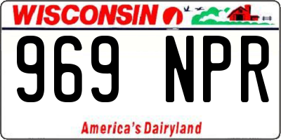 WI license plate 969NPR