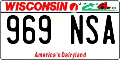 WI license plate 969NSA