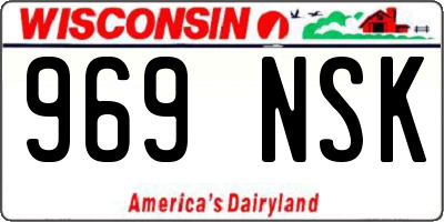 WI license plate 969NSK