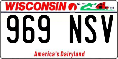 WI license plate 969NSV