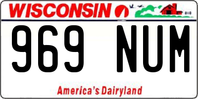 WI license plate 969NUM