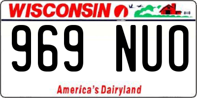 WI license plate 969NUO