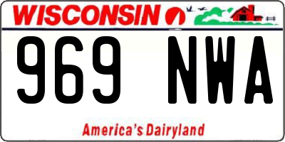 WI license plate 969NWA