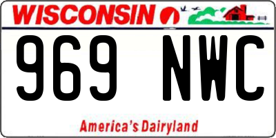 WI license plate 969NWC