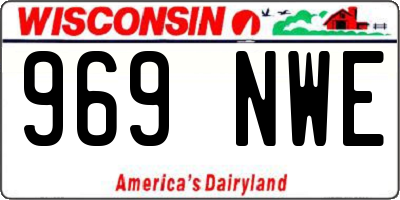 WI license plate 969NWE