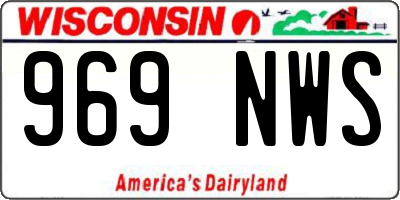 WI license plate 969NWS