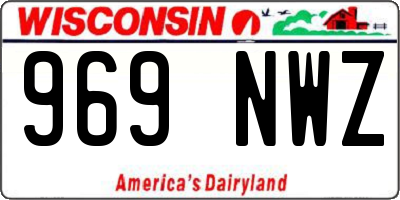 WI license plate 969NWZ