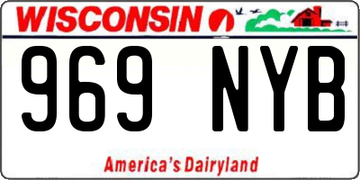 WI license plate 969NYB