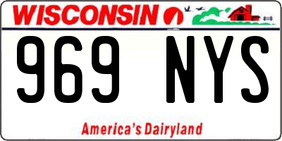 WI license plate 969NYS
