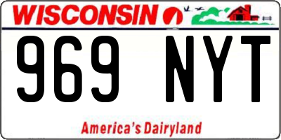 WI license plate 969NYT