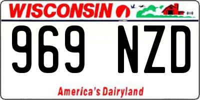WI license plate 969NZD