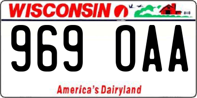 WI license plate 969OAA