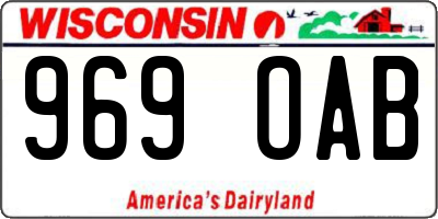 WI license plate 969OAB