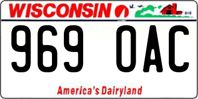 WI license plate 969OAC