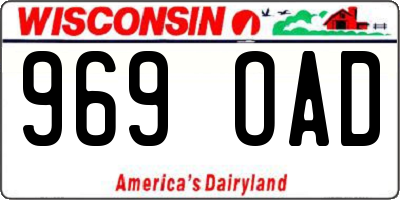 WI license plate 969OAD