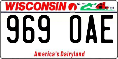 WI license plate 969OAE