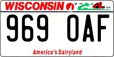 WI license plate 969OAF