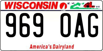 WI license plate 969OAG