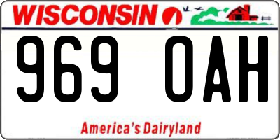 WI license plate 969OAH