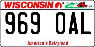 WI license plate 969OAL