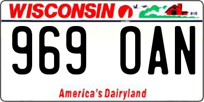 WI license plate 969OAN