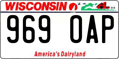 WI license plate 969OAP