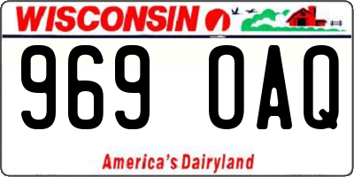 WI license plate 969OAQ