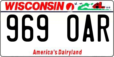 WI license plate 969OAR