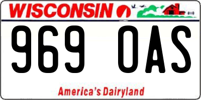 WI license plate 969OAS