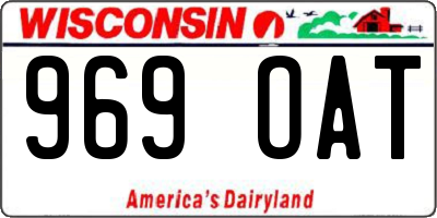 WI license plate 969OAT