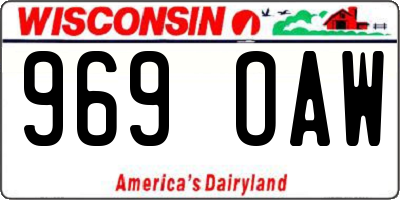 WI license plate 969OAW