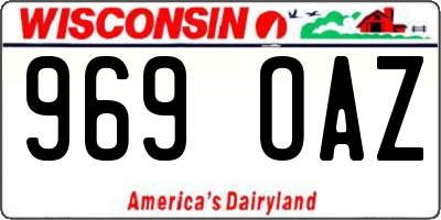 WI license plate 969OAZ