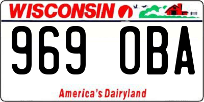 WI license plate 969OBA